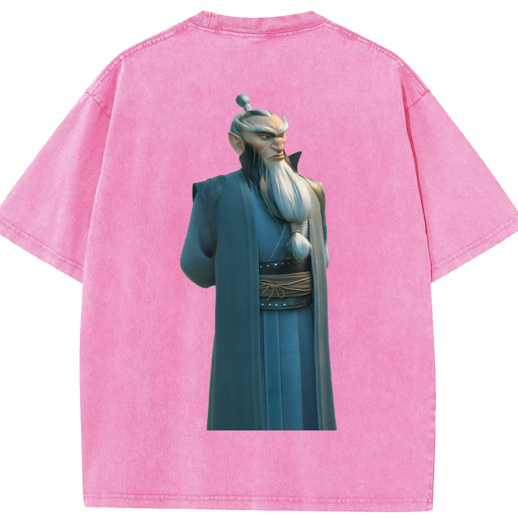 （画像用） Ne Zha 2 ナタ 魔童の大暴れ 綿100% ヴィンテージ風 半袖Tシャツ（背面プリント）